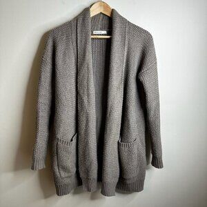 Marine Layer Cardigan Women Small Gray Chunky Knit Long‎ Merino Wool Blend